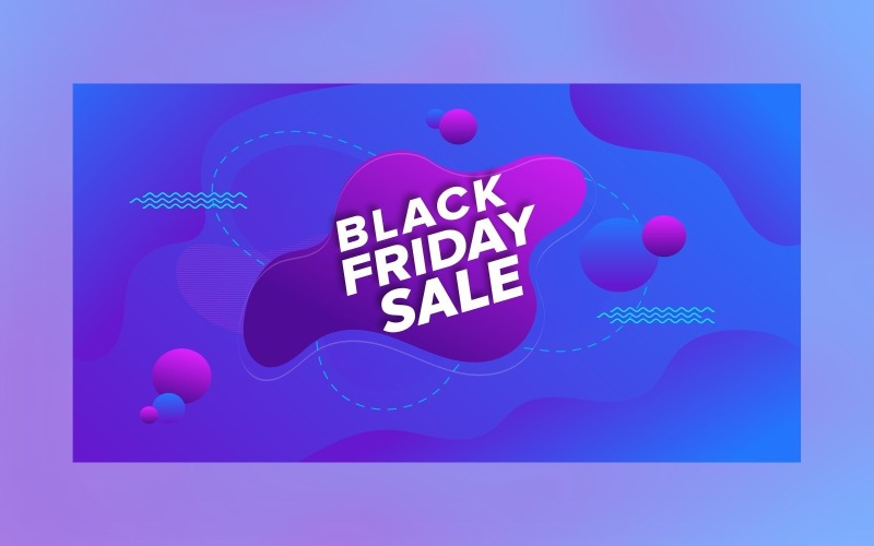 Black Friday Sale Banner Template On Blue Abstract Background Design Product Mockup