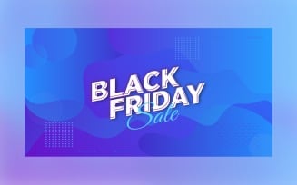 Black Friday Sale Banner Template On Blue Abstract Background