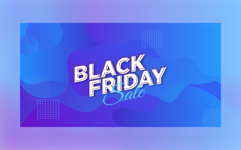 Black Friday Sale Banner Template On Blue Abstract Background Product Mockup