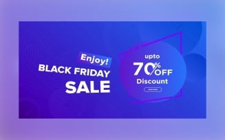 Black Friday Sale Banner With 70% Discount Design