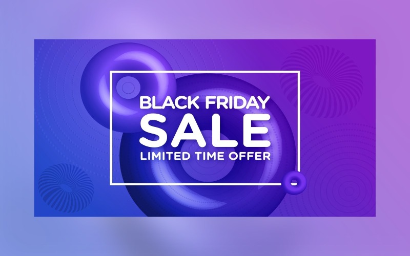 Black Friday Sale Limited Offer Sale Blue and Purple Color Design template Product Mockup