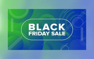 Black Friday Sale On Green and Blue Color Abstract Background