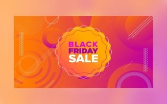 Black Friday Sale On Orange and Purple Background Design template