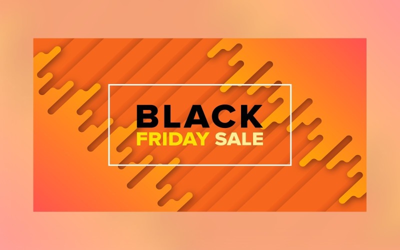Black Friday Sales with Orange Background Design Template Product Mockup