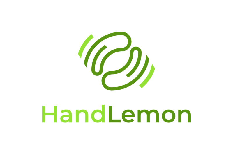 Hand Lemon - Negative Space Clever Line Logo Logo Template
