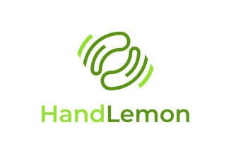 Hand Lemon - Negative Space Clever Line Logo