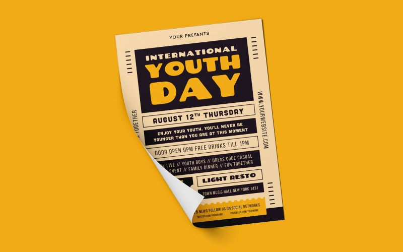 International Youth Day Flyer Template Corporate Identity