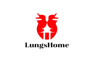 Lungs Home - Clever Or Smart Dual Meaning Logo