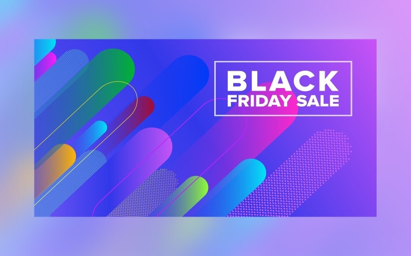 Modern Black Friday Sale Banner Design On Blue Color Background design Product Mockup