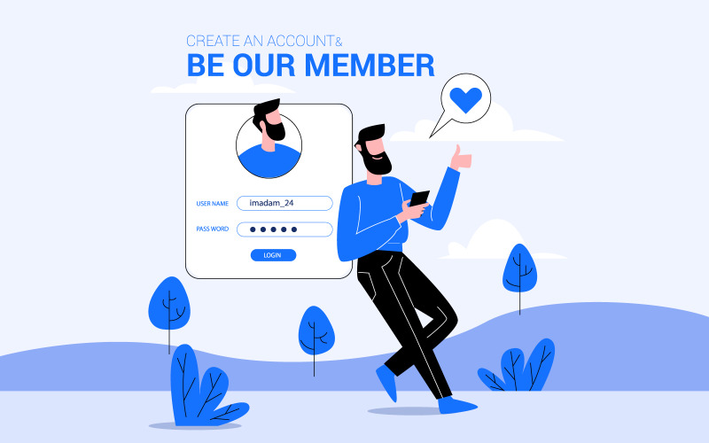 Be Our Team Member Illustration Concept Vector