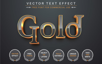 Dark Gold - Editable Text Effect, Font Style, Graphic Illustration