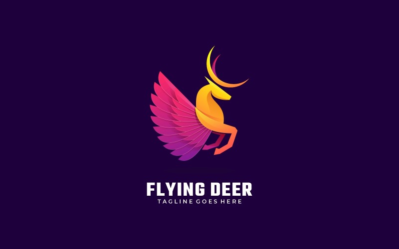 Flying Deer Gradient Colorful Logo Logo Template