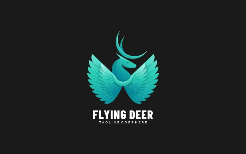 Flying Deer Gradient Logo Logo Template
