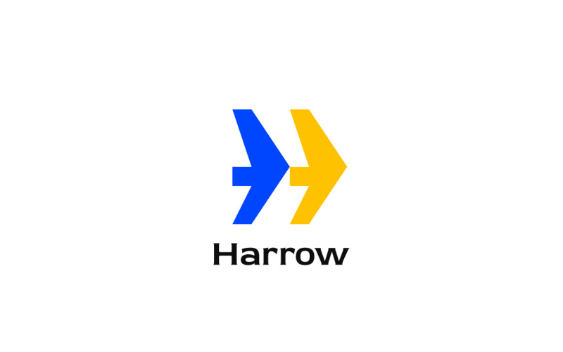 Letter H Arrow Up Clever Logo Logo Template