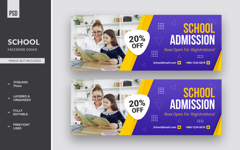 School Admission Facebook Cover And Social Media Ads