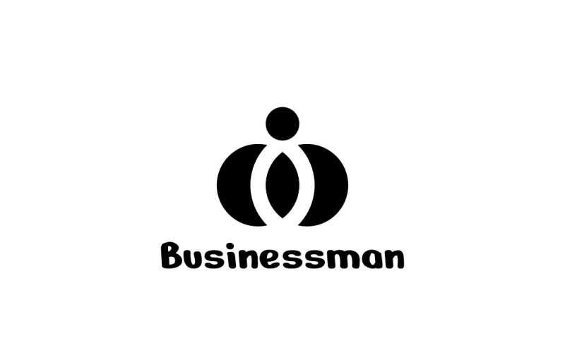 Simple Person Businessman logo Logo Template