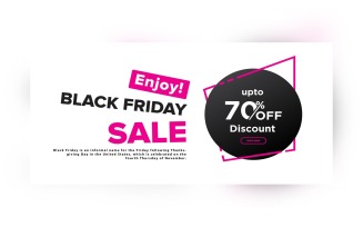 Black Friday Sale Banner 75% Off Discount On Black And Whit Design Template