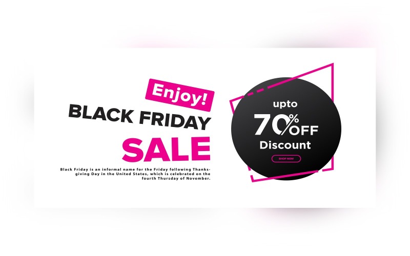 Black Friday Sale Banner 75% Off Discount On Black And Whit Design Template Product Mockup