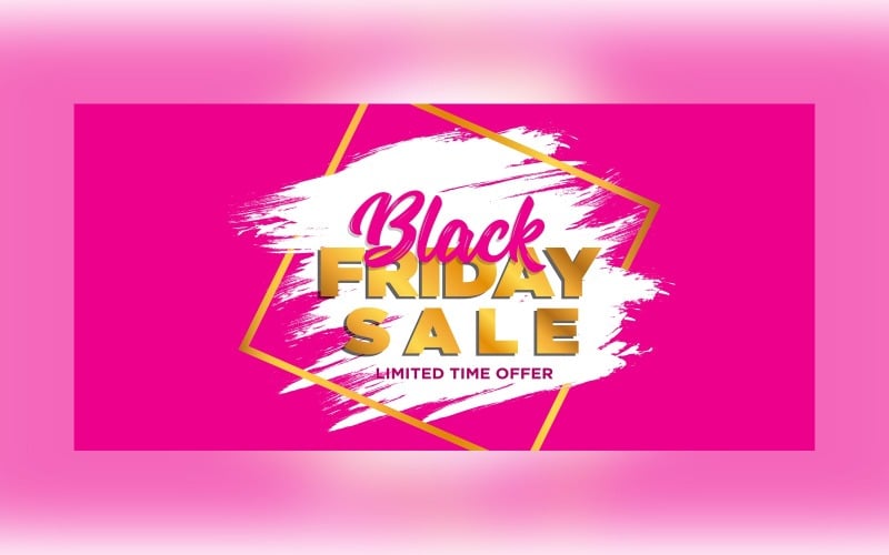 Black Friday Sale Banner Dark Pink And Whit For Limited Time Offer Product Mockup