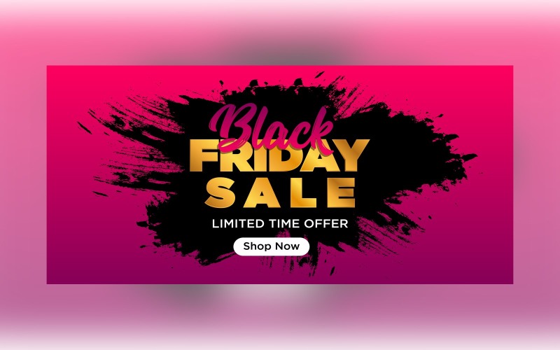 Black Friday Sale Banner For Limited Time Offer Background Design Product Mockup