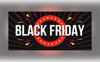 Black Friday Sale Banner Template On Black Abstract Background Design