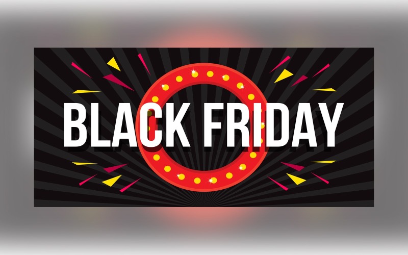 Black Friday Sale Banner Template On Black Abstract Background Design Product Mockup