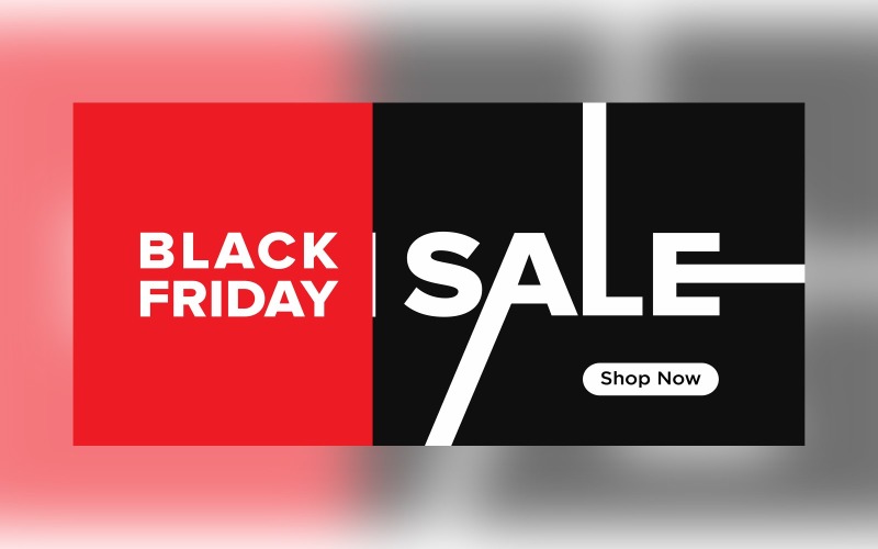 Black Friday Sale Banner Template On Red And Black Abstract Background Design Product Mockup