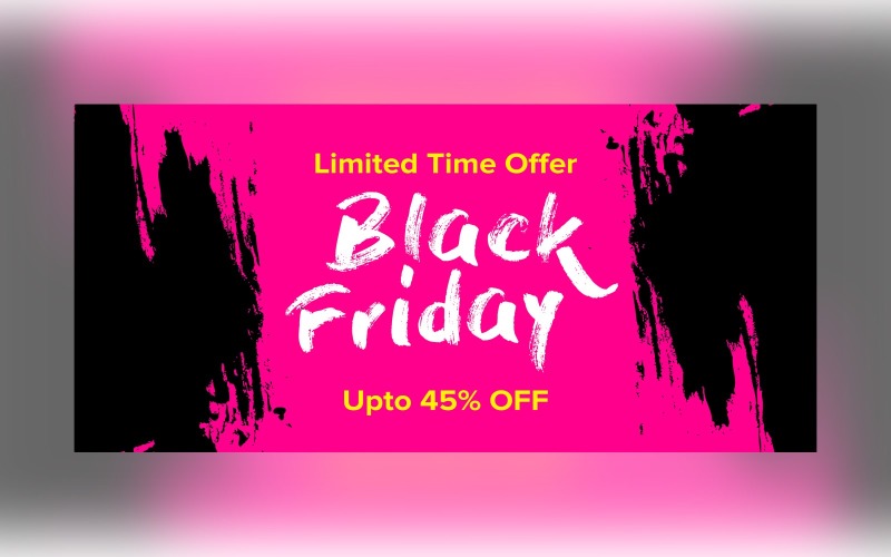 Black Friday Sale Banner With 45% Off Discount For Limited Time Offer Design Template Product Mockup
