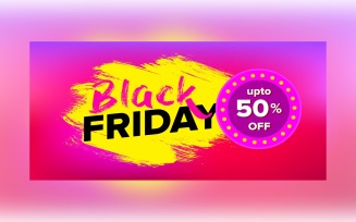 Black Friday Sale Banner With 50% Off Design Template