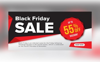Black Friday Sale Banner With 50% Off Discount For Limited Time Offer Design