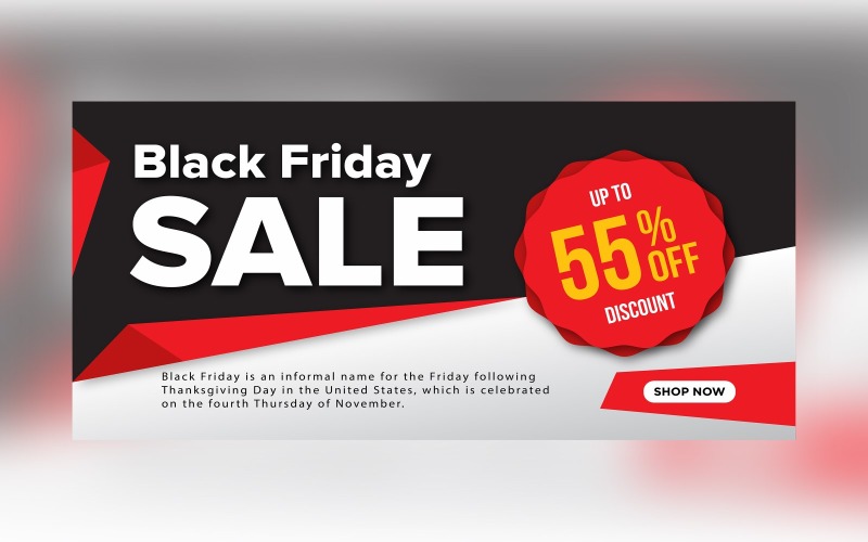 Black Friday Sale Banner With 50% Off Discount For Limited Time Offer Design Product Mockup