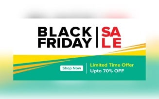 Black Friday Sale Banner with 70% Off Background Design