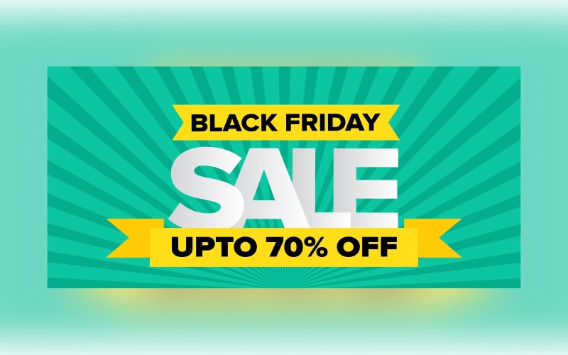 Black Friday Sale Banner with 70% Off Design Template Product Mockup