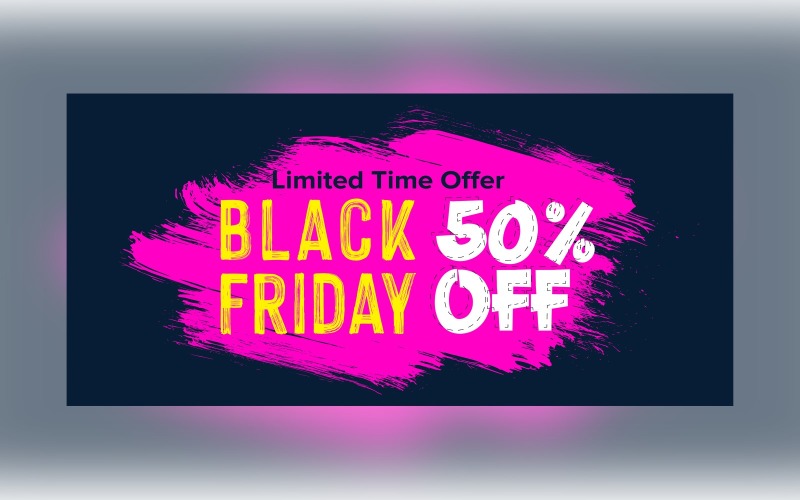 Black Friday Sale Limited Offer Sale Black and Purple Color Design template Product Mockup