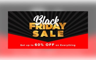 Black Friday Sale with 60% Discount Design On Red And Black Template