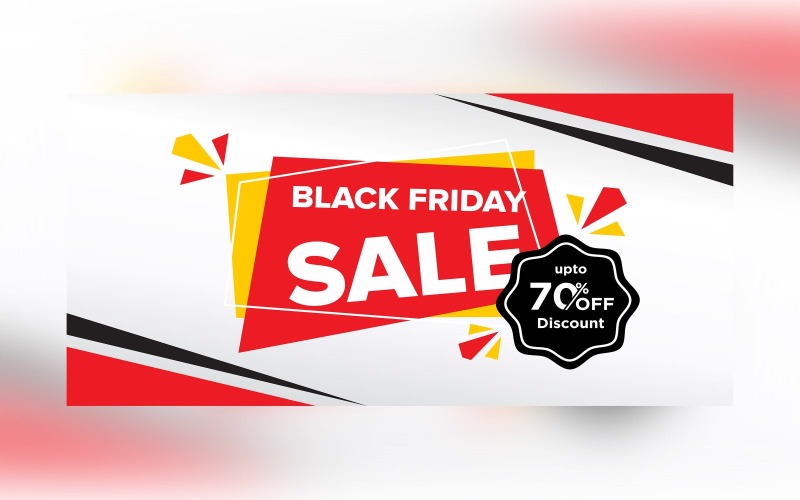 Black Friday Sale with 70% Discount Design On Red And Whit Template Product Mockup