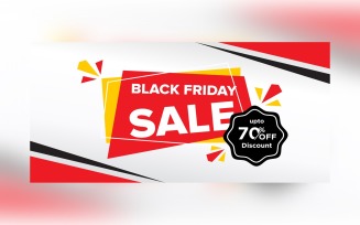 Black Friday Sale with 70% Discount Design On Red And Whit Template