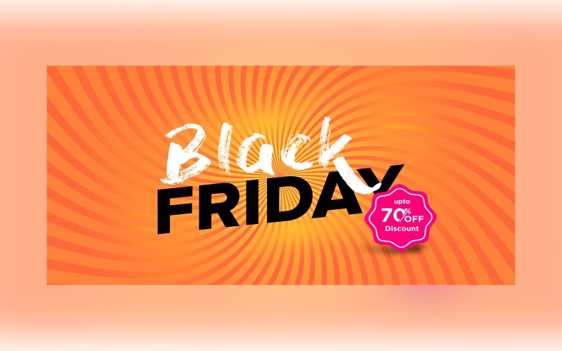 Black Friday Sale with 70% Discount Design On Yellow And Orange Design Template Product Mockup