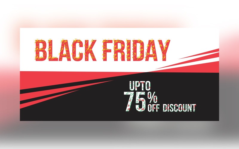 Black Friday Sale with 75% Discount Design On Cherry And Black And Whit Template Product Mockup