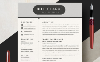 Clarke / black & White Resume