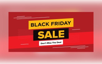 Creative For Black Friday Sale Banner Red And Yellow Color Background Template