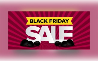 Creative For Black Friday Sale Banner With Maroon And Cherry Template