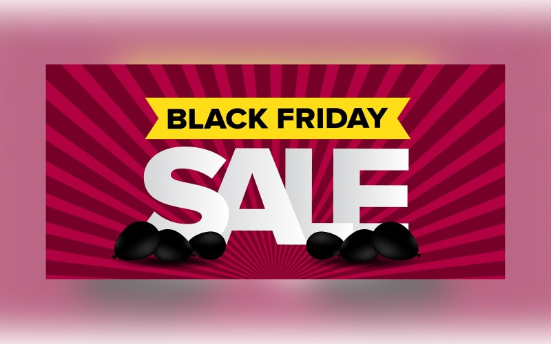 Creative For Black Friday Sale Banner With Maroon And Cherry Template Product Mockup