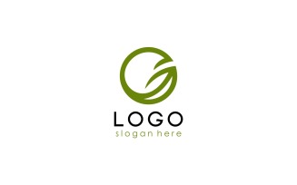Iconic Leaf G Logo Template