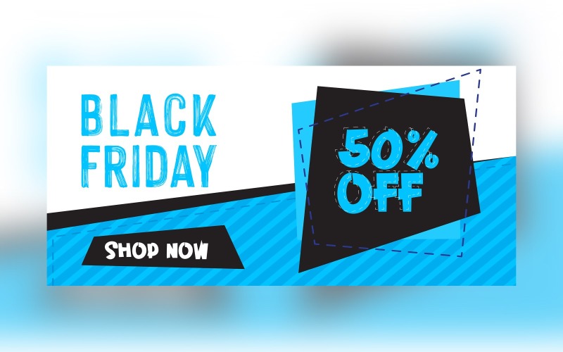 Professional Black Friday Sale Banner On Black And Whit Design Template Product Mockup