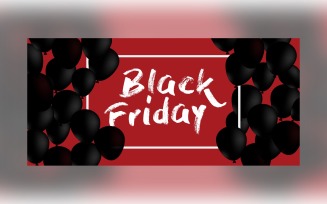 Professional Black Friday Sale Banner On Red And Whit Color Design Template
