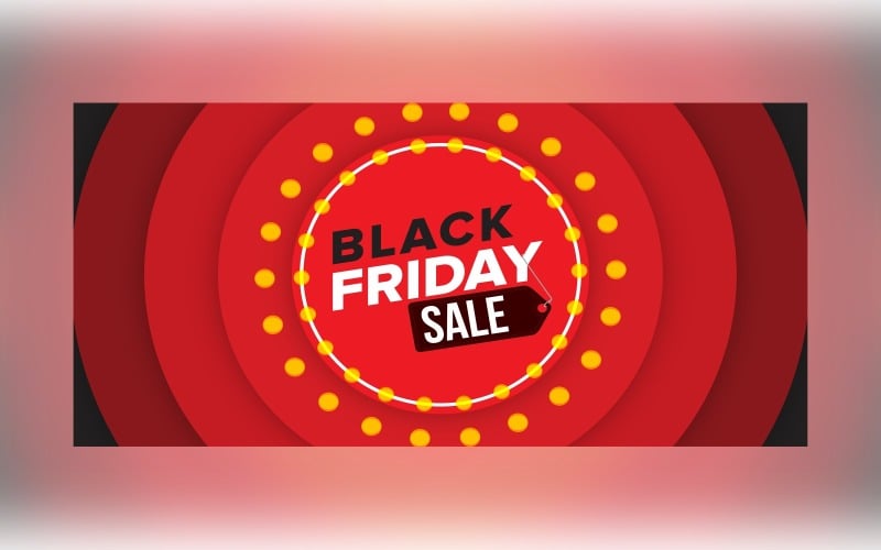 Professional Black Friday Sale Banner On Red color Design Template Product Mockup