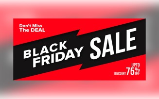 Professional Black Friday Sale Banner With 75% Off Discount Design Template