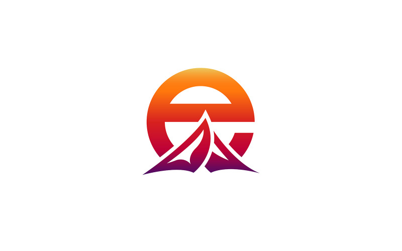 E Letter Mountain Logo Design Logo Template