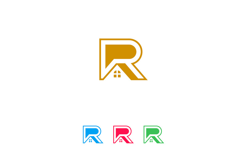 R Letter Home Logo Design Vector Logo Template